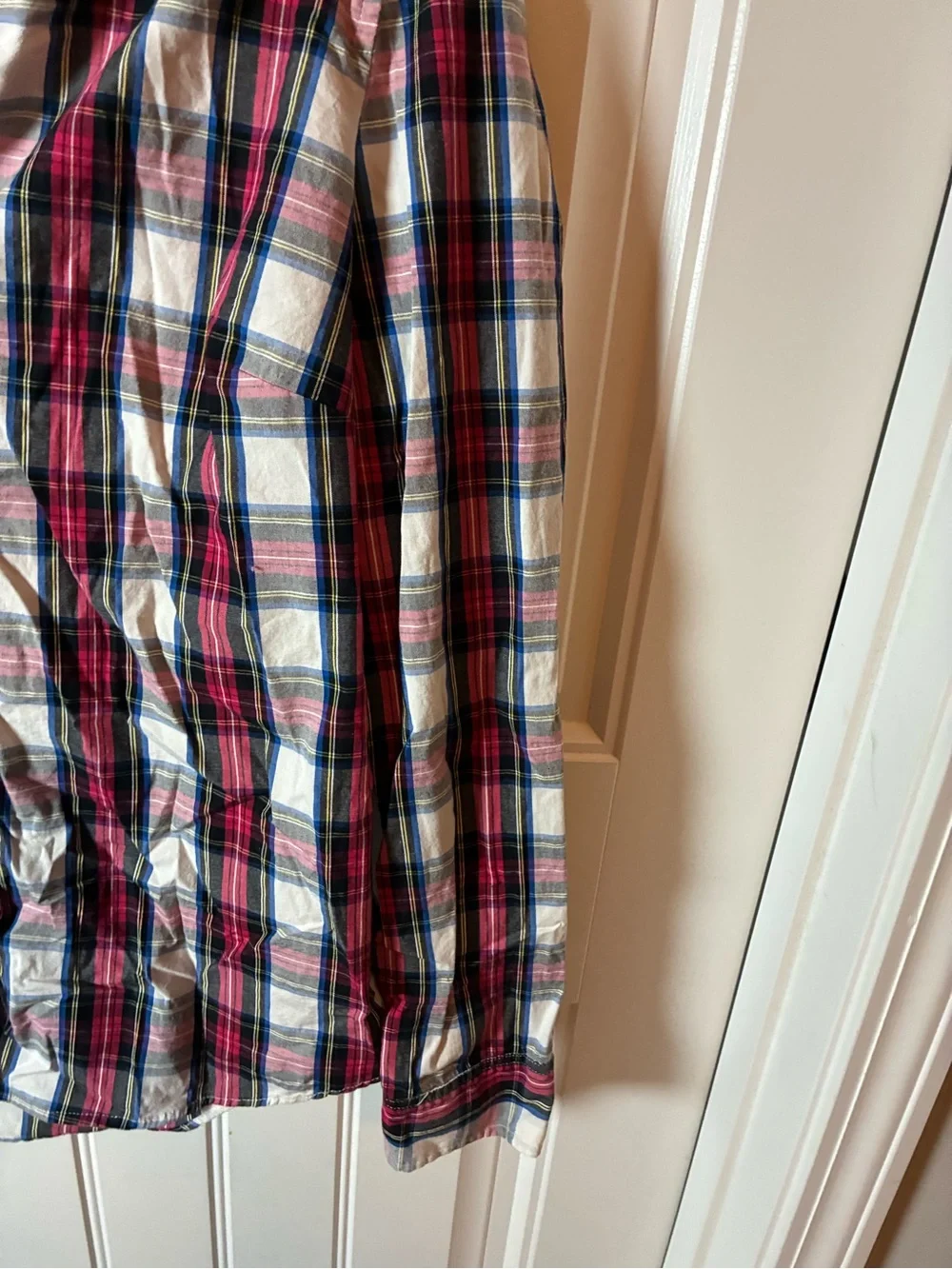 J. Crew Plaid Button-Down Shirt - Red, Blue, White Medium